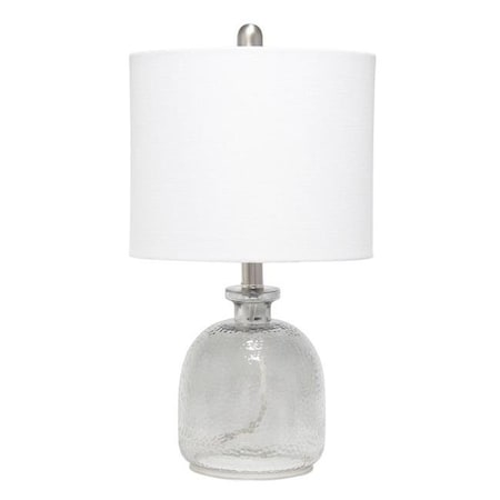 Elegant Garden Design Elegant Designs LT3334-WHT Textured Glass Table Lamp; White LT3334-WHT